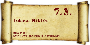 Tukacs Miklós névjegykártya